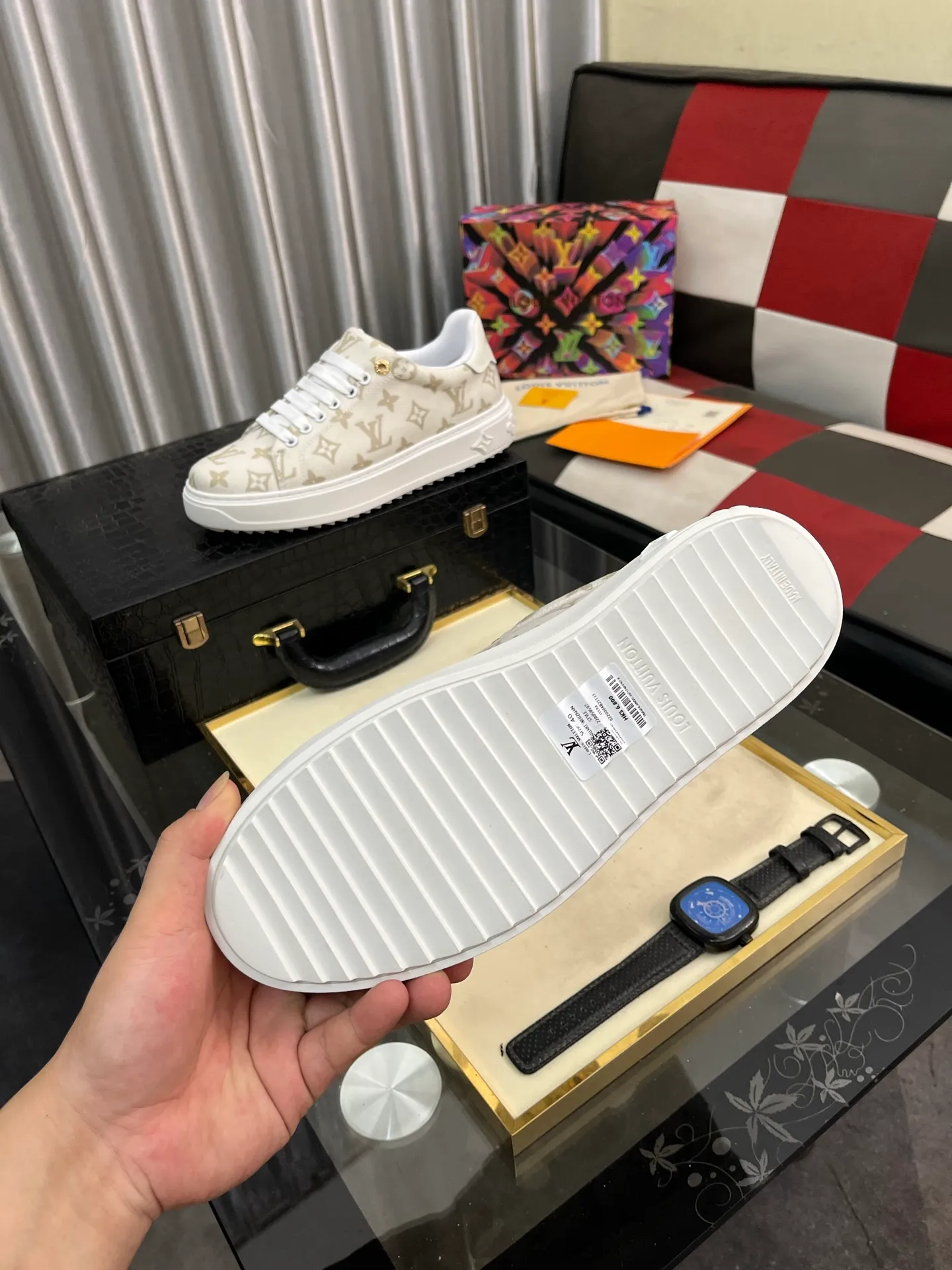 Men's shoes 💰540⌚️⌚️[Louis Vuitton LV] Dad shoes are popular casual sports shoes with outsole, breathable and comfortable, easy to walk, trendy men's versatile fly woven epoxy matching ➕leather lining➕Gucci's popular original outsole, sports and running style, super comfortable. Size 38-445️⃣Colors available